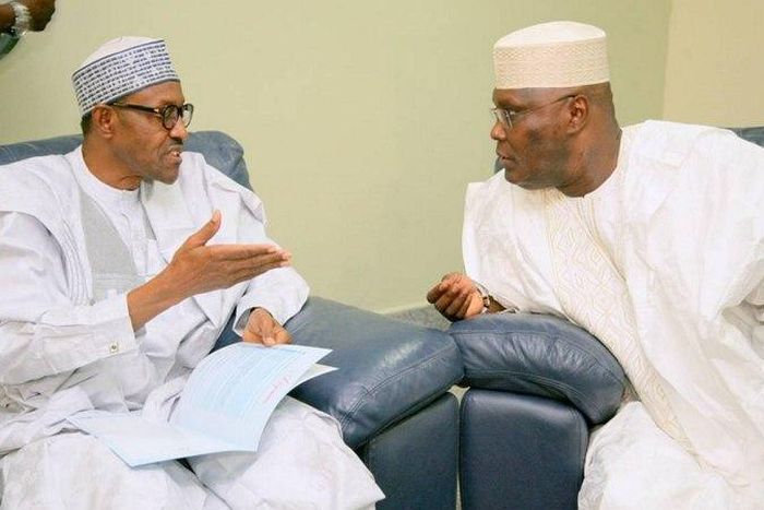 President Muhammadu Buhari with former vice president, Atiku Abubakar