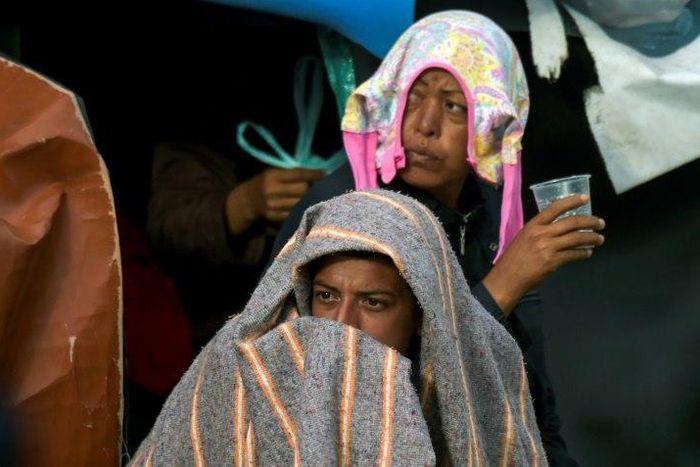 Venezuelan migrants seek shelter at a makeshift camp in Bogota, Colombia