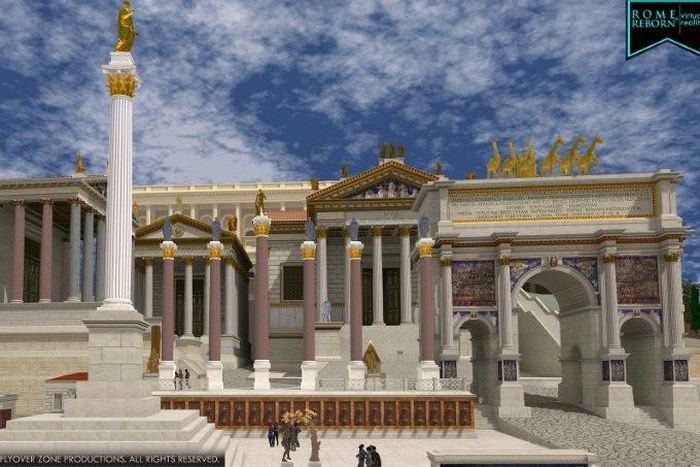 The Rome Reborn Virtual Reality project allows 'exploration' of a host of sites including the Roman forum and a welter of other historic monuments spread over 14 square kilometres (five-and-a-half square miles)