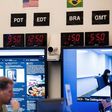 Employees work in Facebook's "War Room," during a media demonstration on October 17, 2018, in Menlo Park, California. The freshly launched unit at Facebook's Menlo Park HQ is the nerve center for the fight against misinformation and manipulation of the...