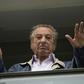 A file picture of Franco Macri, father of Argentina's President Mauricio Macri, waving from a box at the Bombonera football stadium during a football match in Buenos Aires on April 24, 2016