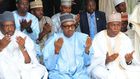 L-R: Minister of Interior, Abdulrahman Dambazau; President Muhammadu Buhari and Senate President, Bukola Saraki