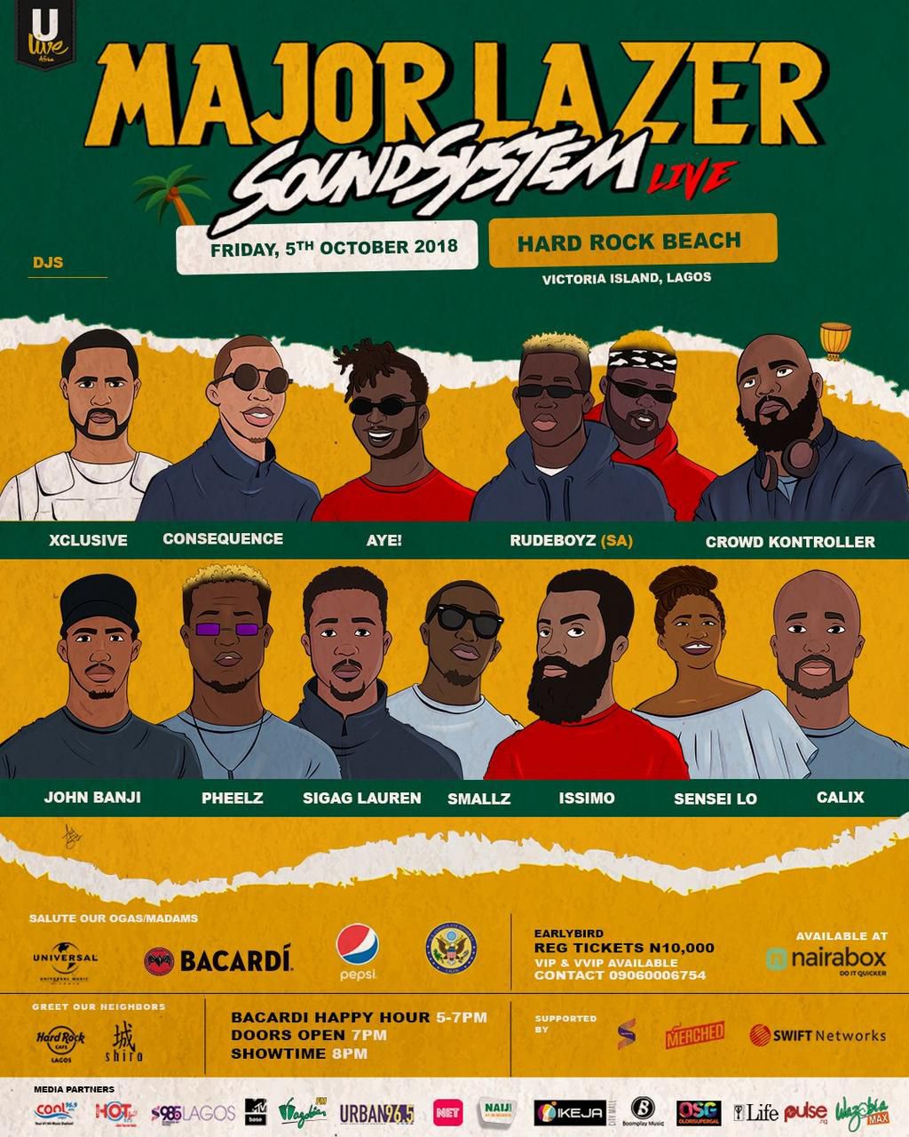 U-Live Africa: DJ Consequence, Xclusive, VSS, others set to perform alongside Major Lazer in Nigeria