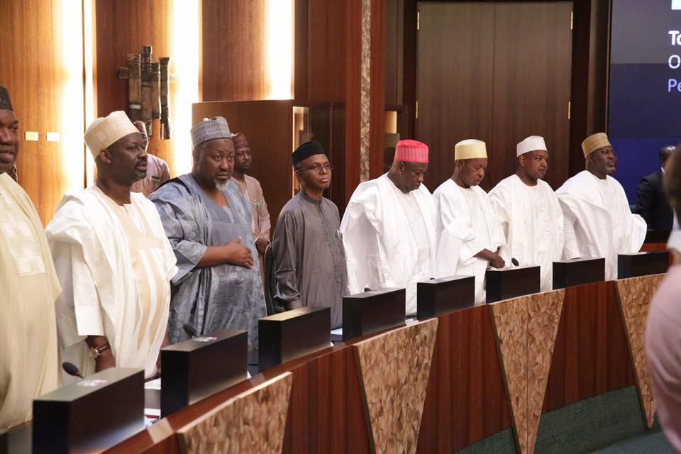 Nigerian governors during FAAC meeting at the statehouse