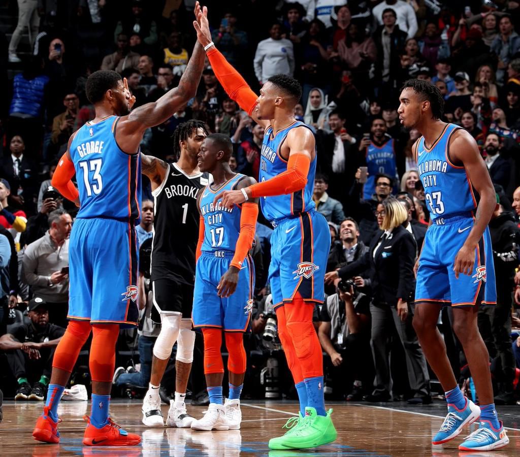 Paul George and Russell WestBrook