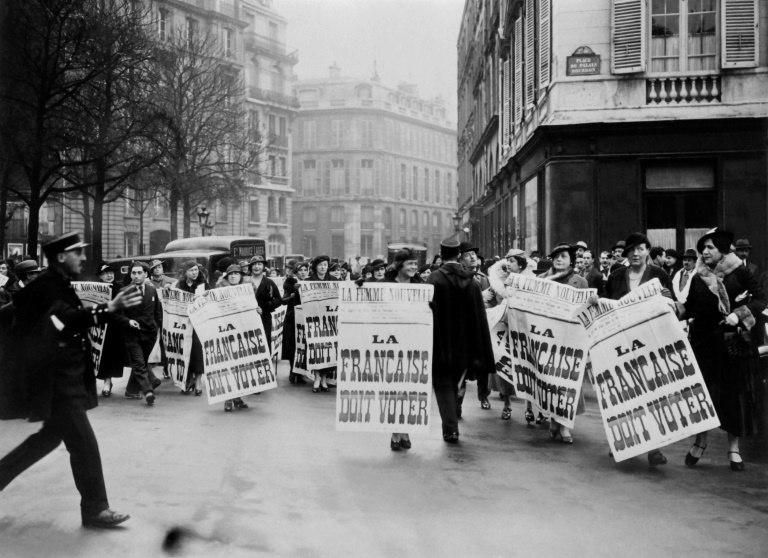 Demonstration for votes for women in Paris in 1934