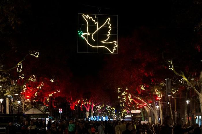 Several police vehicles were parked on both ends of Barcelona's central Las Ramblas boulevard, pictured in November 2017