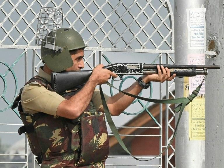 India introduced the officially 'non-lethal' 12-gauge pellet shotgun in Kashmir in 2010 when major anti-India protests and clashes with government forces left over 100 dead