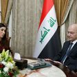 Iraqi President Barham Saleh meets with Iraqi Nobel laureate Nadia Murad in Baghdad on December 12, 2018