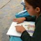 A makeshift primary school in the dusty Hammam al-Alil 2 camp in Iraq's north opened earlier this year