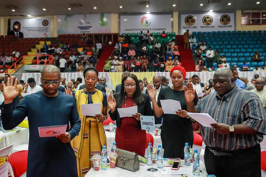 Members of the Lagos Gymnastics Board Being Sworn In