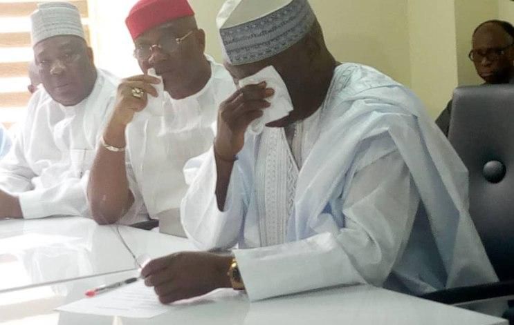 Former Vice President, Atiku Abubakar, fights back tears