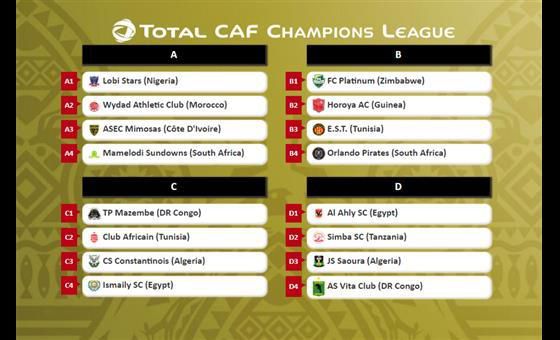 The 2019 CAF Champions League has 16 teams in four groups