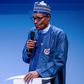 President Muhammadu Buhari delivering his speech at the Peace Forum in France