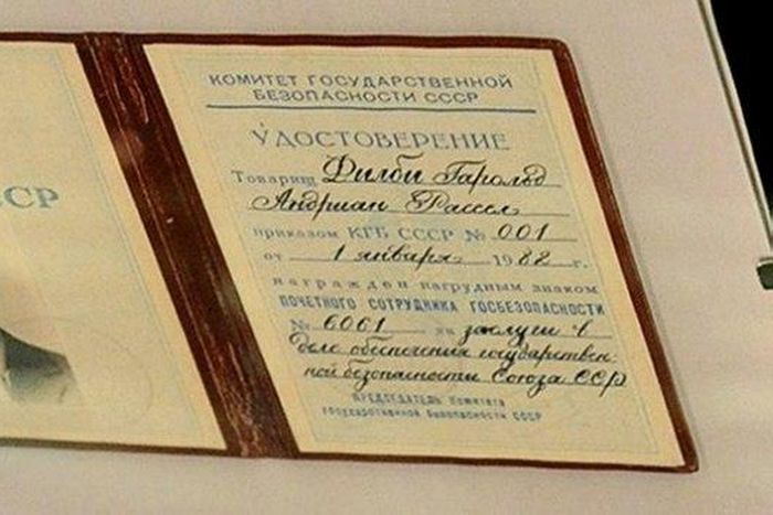 Philby, whose KGB ID card is shown here, was considered Britain's biggest Cold War traitor. The senior MI6 officer was exposed in 1963 after passing information to Moscow over three decades