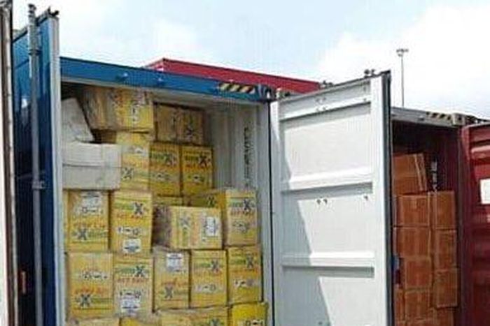 A container of Tramadol and other pharmaceutical products seized by the Nigeria Customs Service (NCS) in Lagos