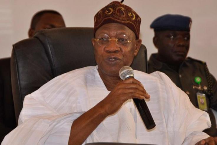 The Minister of Information and Culture, Alhaji Lai Mohammed at a press conference