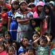Colombian Embera indigenous women and children who were displaced by the armed conflict and resettled in Bogota