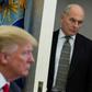President Donald Trump is pictured in February 2018 with his outgoing chief of staff John Kelly, whom he is struggling to replace in a White House beset by turmoil, infighting and legal probes