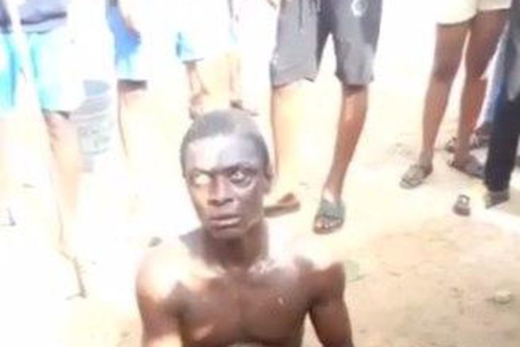 The members of a community in Delta State have drilled a man about his operation collecting used sanitary pads.