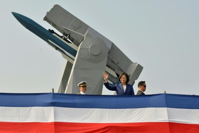 Taiwan President Tsai Ing-wen vowed to continue enhancing the navy's capabilities.