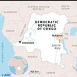Map of the Democratic Republic of Congo, locating Bukavu, where Doctor Denis Mukwege treats women at Panzi hospital