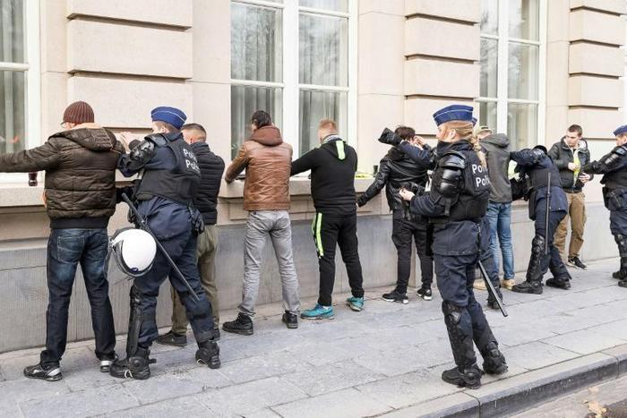 The area housing European institutions was sealed off by police