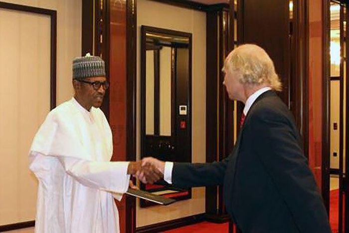 President Buhari and Norway Ambassador to Nigeria Jens-Petter Kjemprud, hold breakfast meeting