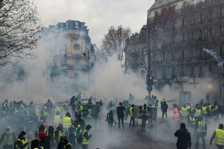 The protests have since morphed into a wider rebuke of French President Emmanuel Macron