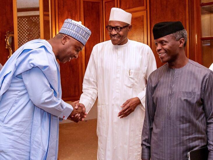 The meeting between President Buhari and Saraki is holding at the presidential villa in Abuja but there are no details on what the meeting is about.