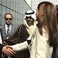 Saudi Prince Talal bin Abdul Aziz (L) shakes hands with Queen Rania of Jordan in Amman on February 24, 2010