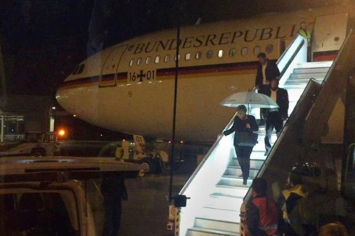 Shortly after takeoff from Berlin on Thursday, Merkel's Airbus A340-300 was forced to turn back over Dutch airspace, and make an emergency landing in Cologne