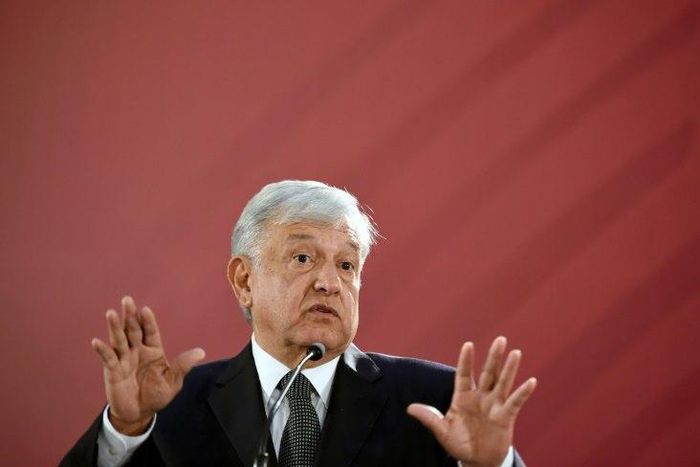 Mexico's Andres Manuel Lopez Obrador at his first news conference as president