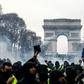 Yellow-vest protesters on the Champs-Elysees in Paris on Saturday