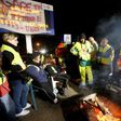 'Yellow vests' listen to Macron's speech on the A9 near Le Boulou in southern France