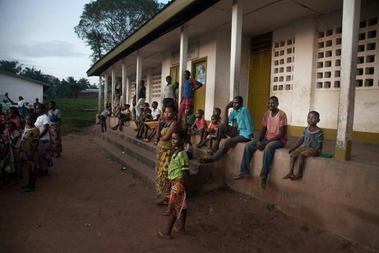 Out and about on the daytime streets of Bayanga ahead of the ambulant movie show, brought to entertain and enlighten villagers