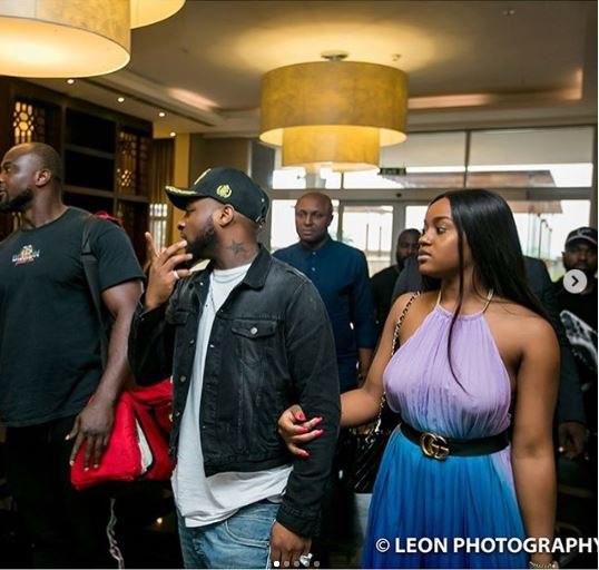 Davido and Chioma at the airport
