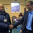 Huthi representative Salim al-Moughaless (R) and Yemeni economist and government representative Ahmed Ghaleb at talks in Sweden where the two sides have exchanged some 15,000 names for a prisoner swap