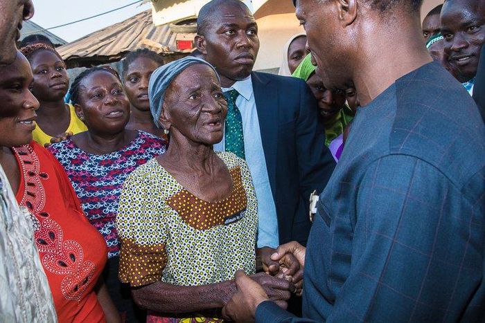 Vice President, Professor Yemi Osinbajo at a door-to-door campaign in Abuja