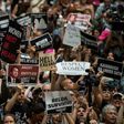 Protesters occupy the Hart Senate office building during a rally against Supreme Court nominee Brett Kavanaugh on Capitol Hill in Washington on October 4, 2018