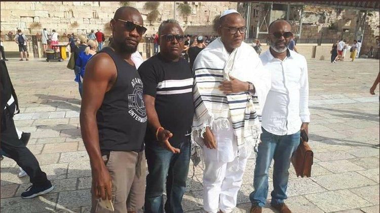 Nnamdi Kanu poses for a picture in Jerusalem