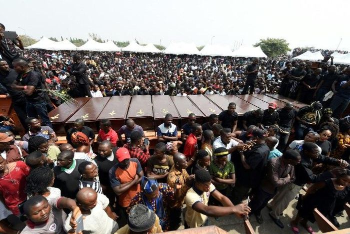 Scores of people were killed in herder-farmer clashes in Benue State last month -- a mass funeral was held in the state capital, Makurdi