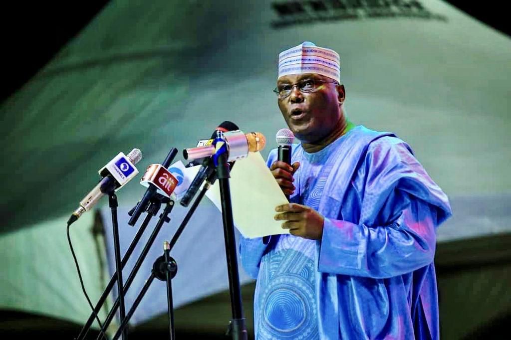 Atiku Abubakar delivers his acceptance speech after winning the PDP nomination