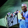 Atiku Abubakar delivering his victory speech after PDP presidential primaries in Abuja