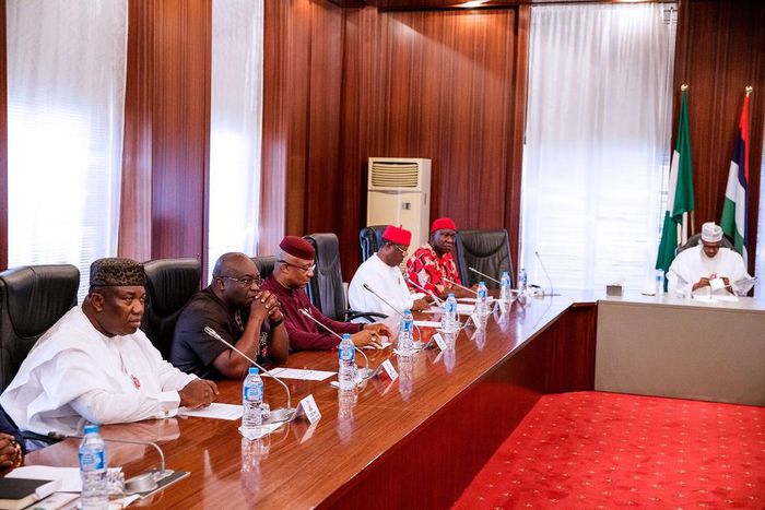 Buhari meets Ekweremadu, Southeast governors at Aso Rock