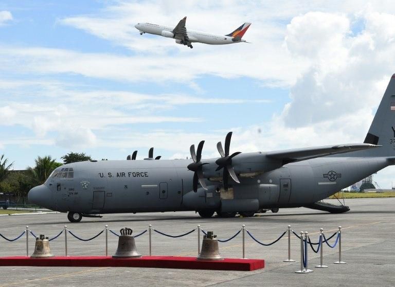 The bells were flown to a Manila Tuesday aboard an American military cargo plane
