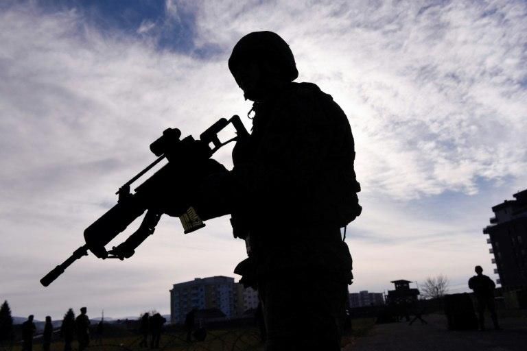 A member of the Kosovo Security Force, which Pristina plans to turn into a full-fledged army