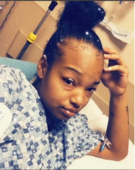 Desiree in the hospital for her surgery
