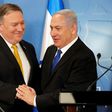 US Secretary of State Mike Pompeo (L) is greeted by Israeli Prime Minister Benjamin Netanyahu at the Ministry of Defence in Tel Aviv on April 29, 2018