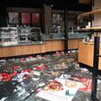 A bakery near the Saint -Lazare railway station in Paris was ransacked